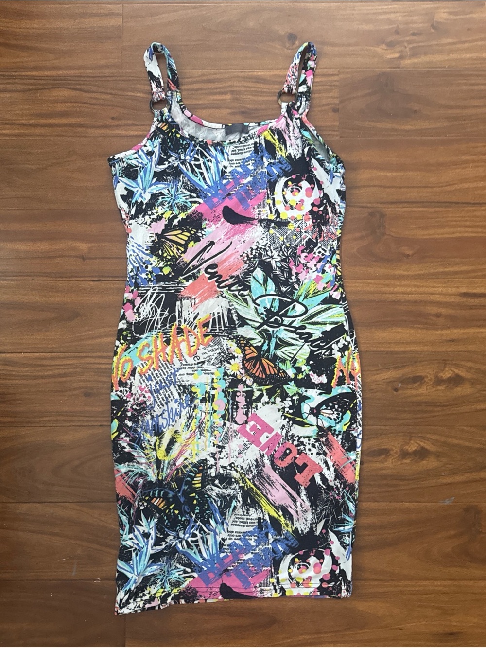 Graphic Print Bodycon Dress - Multicolor